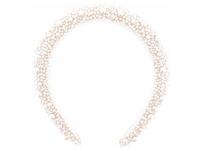 Jennifer Behr Arco de cabelo com pérolas brancas Branco