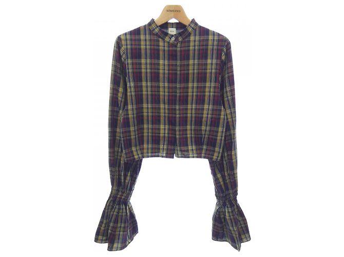 Autre Marque Camisa Elin de algodón Castaño Roja Azul Azul marino
