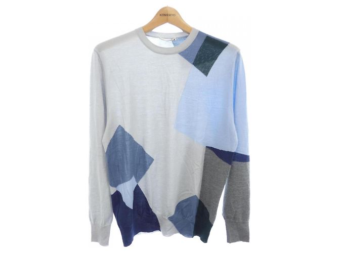 Hermès Kaschmir-Seide-Strickware Braun Blau 