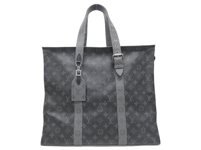 Louis Vuitton Monogram Eclipse Reverse Cabas Zip GM Handbag Black Grey