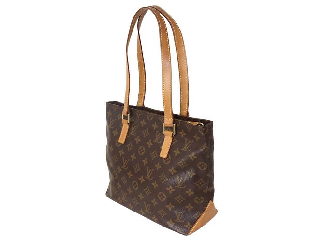 Borsa Tote Cabas Piano Louis Vuitton Marrone Monogramma