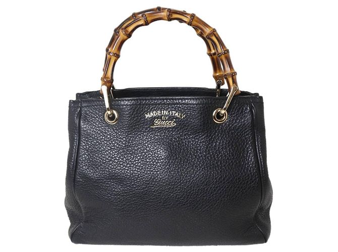 GUCCI Bamboo 2-Way Handtasche/Schultertasche in Schwarz