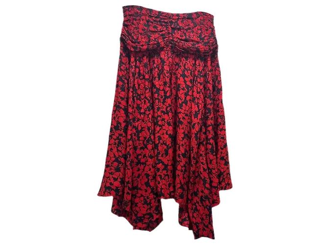 Zadig & Voltaire Saia longa Jafar Skeleton Jac Bico Preto Vermelho