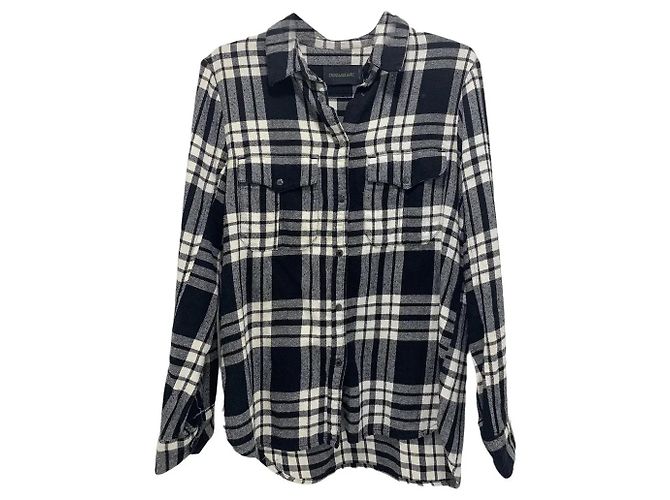 Zadig & Voltaire Camicia a quadri bianca e nera in cotone Nero Bianco 