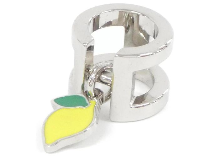 Ring Hermès Sciarpa e anello per muffola Hermes Mini H Citron Argento