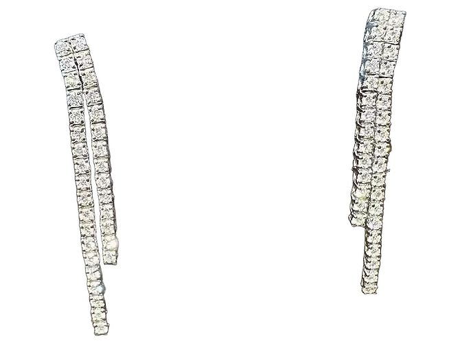 Damiani Orecchini Flowing Diamanti e Platino Argento