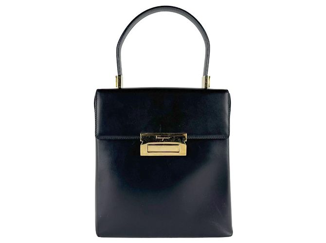 Borsa a tracolla in pelle Salvatore Ferragamo Nero