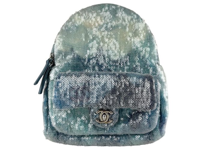 Chanel Blue Sequined Backpack