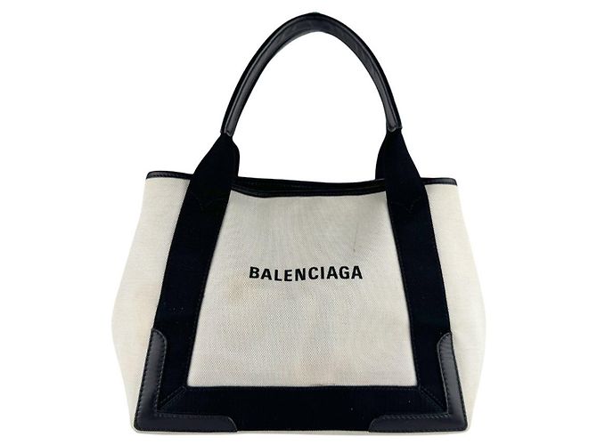 Balenciaga Cabas S Handtasche Navy Schwarz Roh