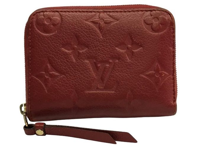 Louis Vuitton Monogram Empreinte Zippy Coin Purse Wallet Red