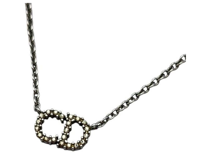 Christian Dior Dior Clair D Lune Strass-Halskette Silber