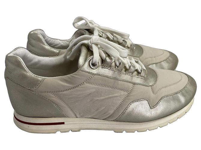 Loro Piana Open Walk Sneaker aus Leder und Canvas