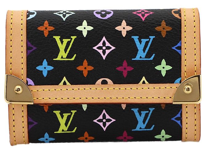 Louis Vuitton Monogram Multicolor Coin Purse Black