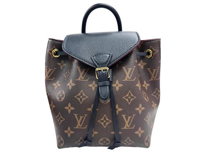 Louis Vuitton Montsouris NMBB M45516 Monogram Leather Backpack Brown Black