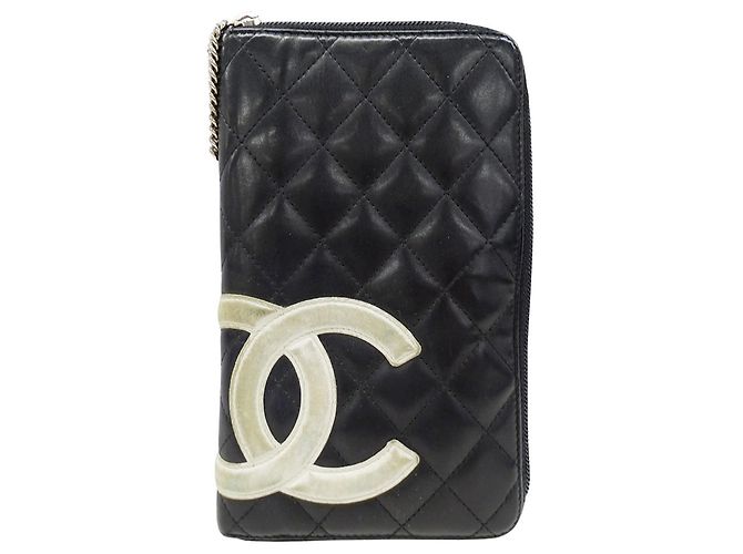 Chanel Cambon Black Lambskin Long Wallet