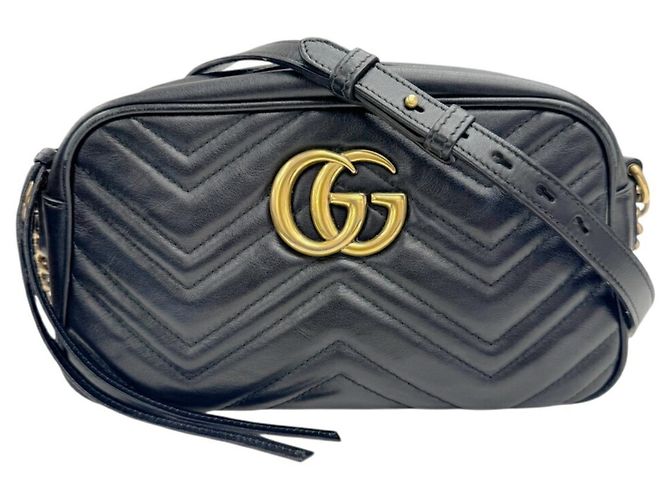 Pequena bolsa de ombro acolchoada GUCCI GG Marmont Preto