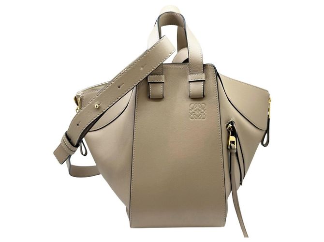 Bolsa de ombro em couro Loewe Hammock Small Cinza