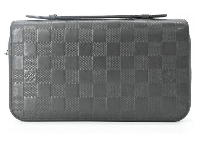 Louis Vuitton Damier Infini Zippy XL Round Organizer Long Wallet Black
