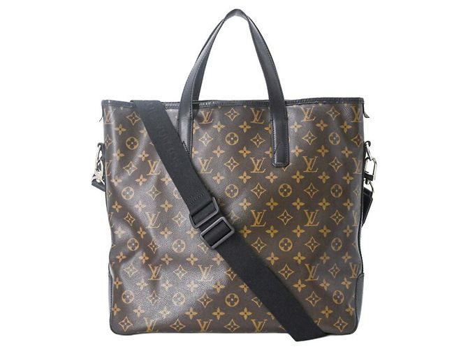 Louis Vuitton Tote Bag Schultertasche Davis Monogram Macassar Braun Schwarz