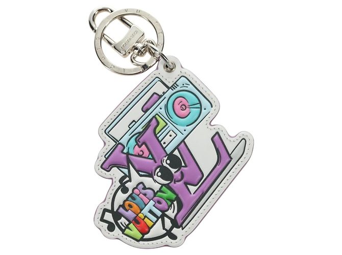 LOUIS VUITTON Monogram Comics Key Holder Purple MP3456 LV Auth 182056M