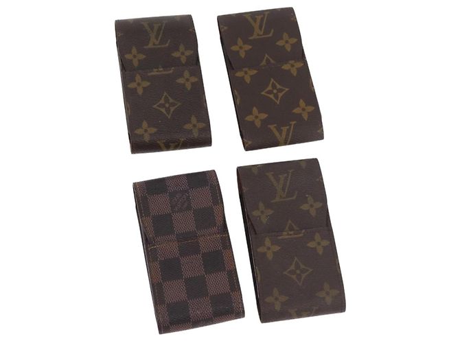LOUIS VUITTON Monogram Damier Ebene Etui Cigarette Case 4 Set LV Auth BA13268 Monograma