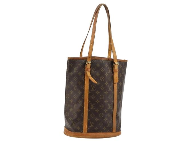 LOUIS VUITTON Bolsa de Ombro Monogram Bucket GM M42236 LV Auth bs35328