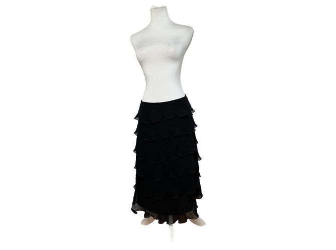 Vintage Armani Chiffon Rock Schwarz M