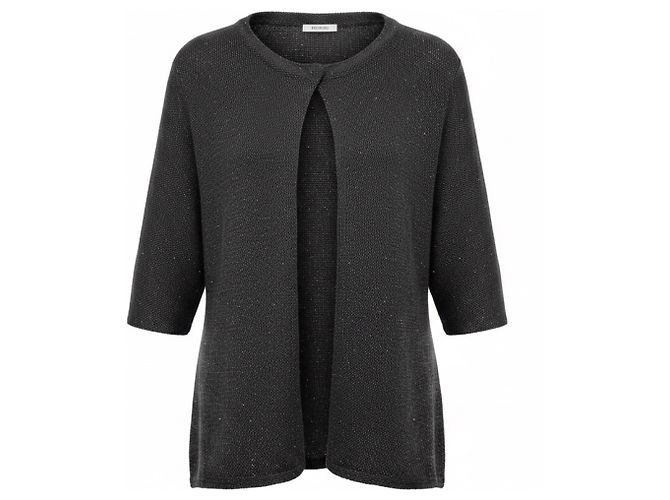 Suéter de malha de algodão preto com microsequins Peserico
