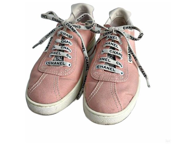 Chanel Tênis de lona 19C Weekender 38 Dust Pink