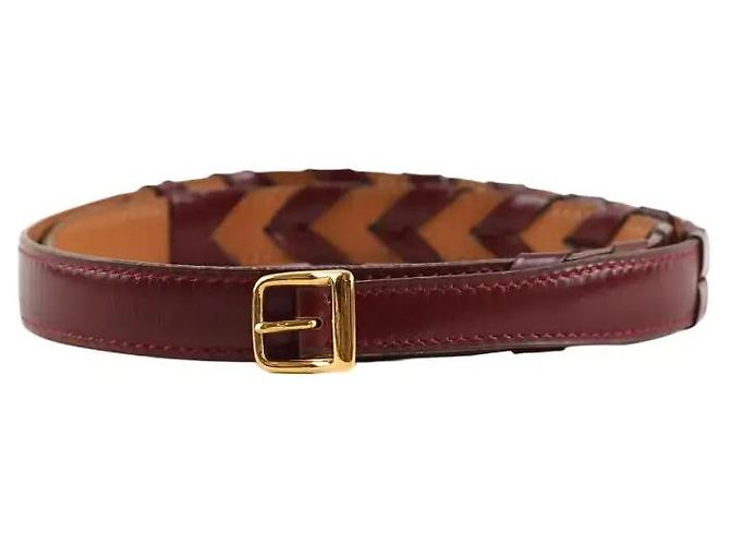 Hermès Cinto de couro bordô Bordeaux
