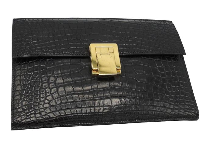 Hermès Pochette Alligator, Nero