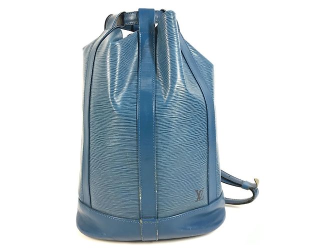 Bolsa de Ombro Louis Vuitton Epi Randonee PM Azul