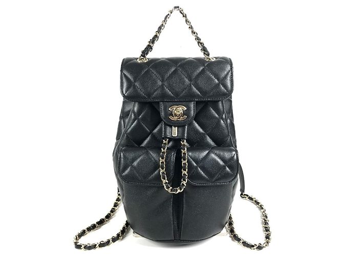 Chanel AS3290 Coco Mark CC Logo gesteppter Rucksack Schwarz