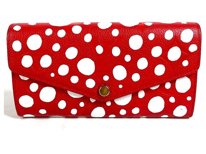 Louis Vuitton Monogram Long Wallet White Red
