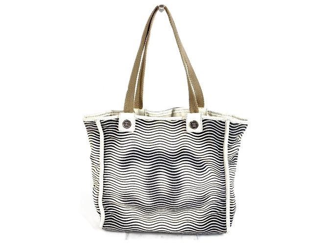 Sacola Tote Chanel em algodão marfim Cru