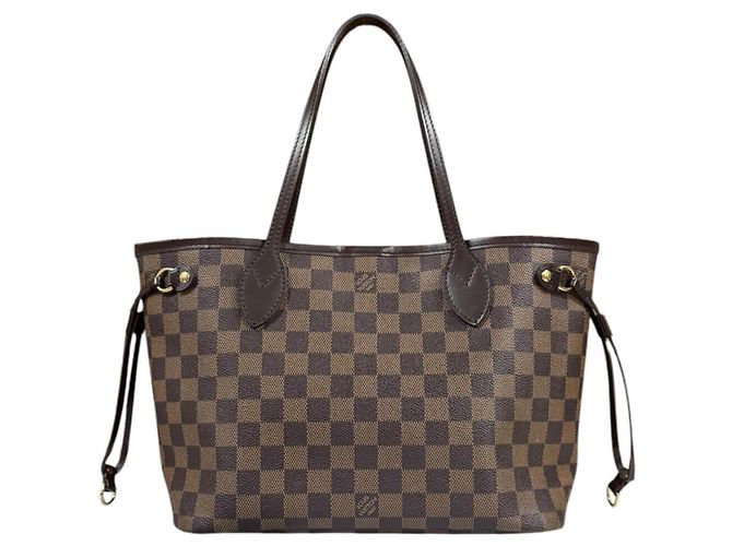 Neverfull Bolsa Tote Louis Vuitton em Canvas Damier Marrom