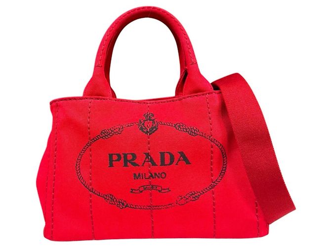 Borsa a tracolla tote Prada Canapa SS Rosso