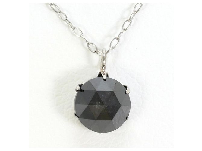 Autre Marque Collana in platino con diamante nero
