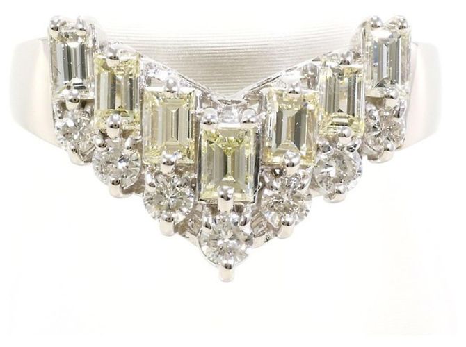 Autre Marque Platin-Ring mit gelbem Diamanten