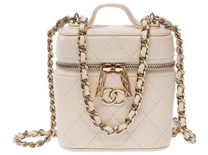 Bolsa CHANEL Vanity em Couro Branco - 103565