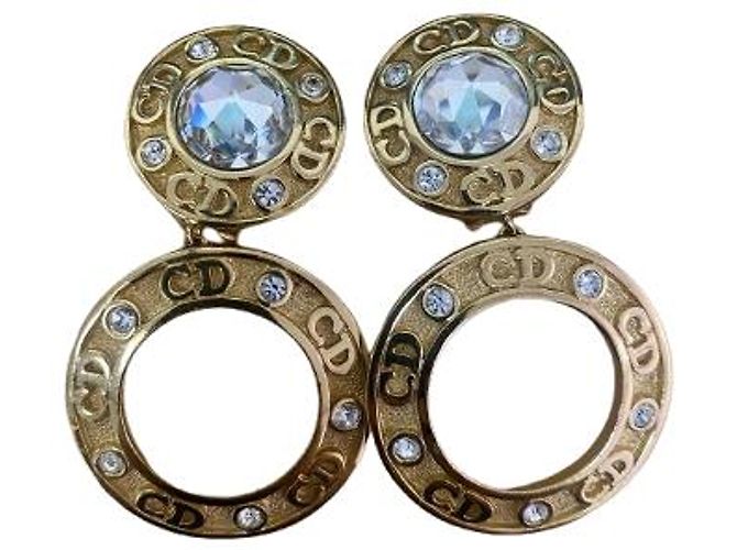 Pendientes colgantes Christian Dior con strass