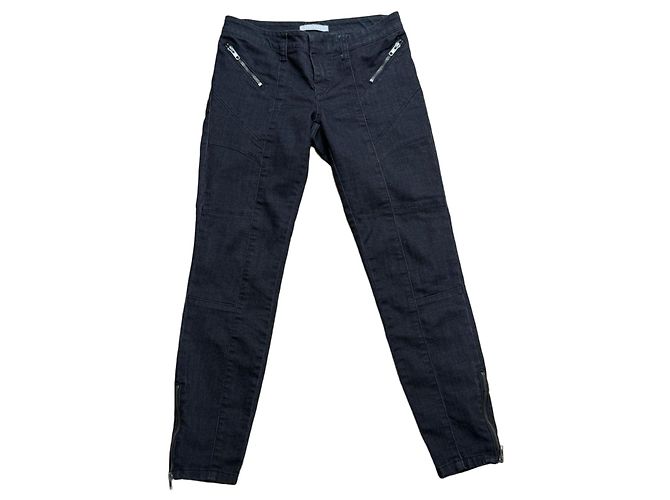 Autre Marque Stefanel Biker-Hose aus schwarzem Denim