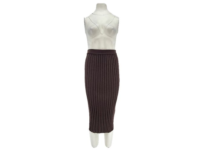 Helmut Lang Wollrock braun mittellang