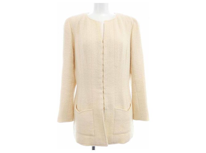 Giacca Chanel senza collo Beige