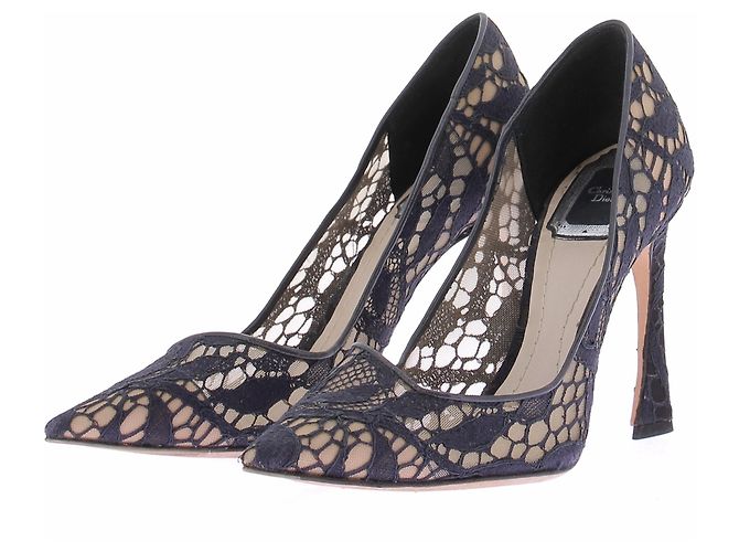 Dior Stilettos aus schwarzer Spitze