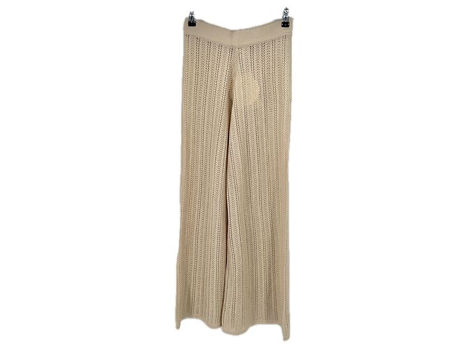 Autre Marque Calça de crochê bege