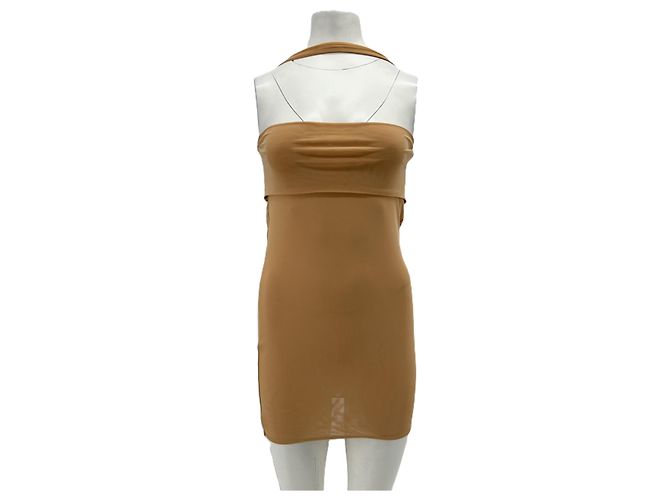Autre Marque KHY Trägerloses Kleid Nude Beige