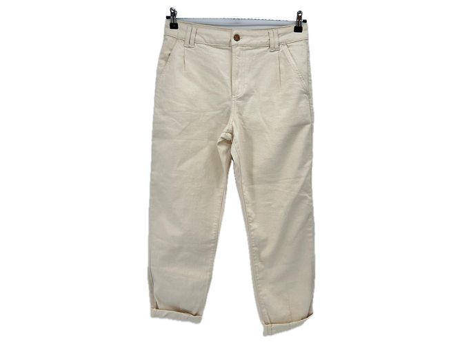 Vaqueros SéZane Beige de Algodón Talla 38 