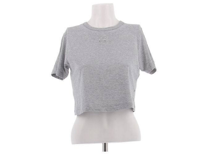 Gucci G Logo Crop Top grau Baumwolle
