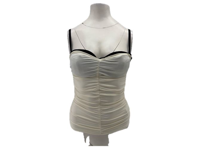Autre Marque Drapierter weißer Tanktop